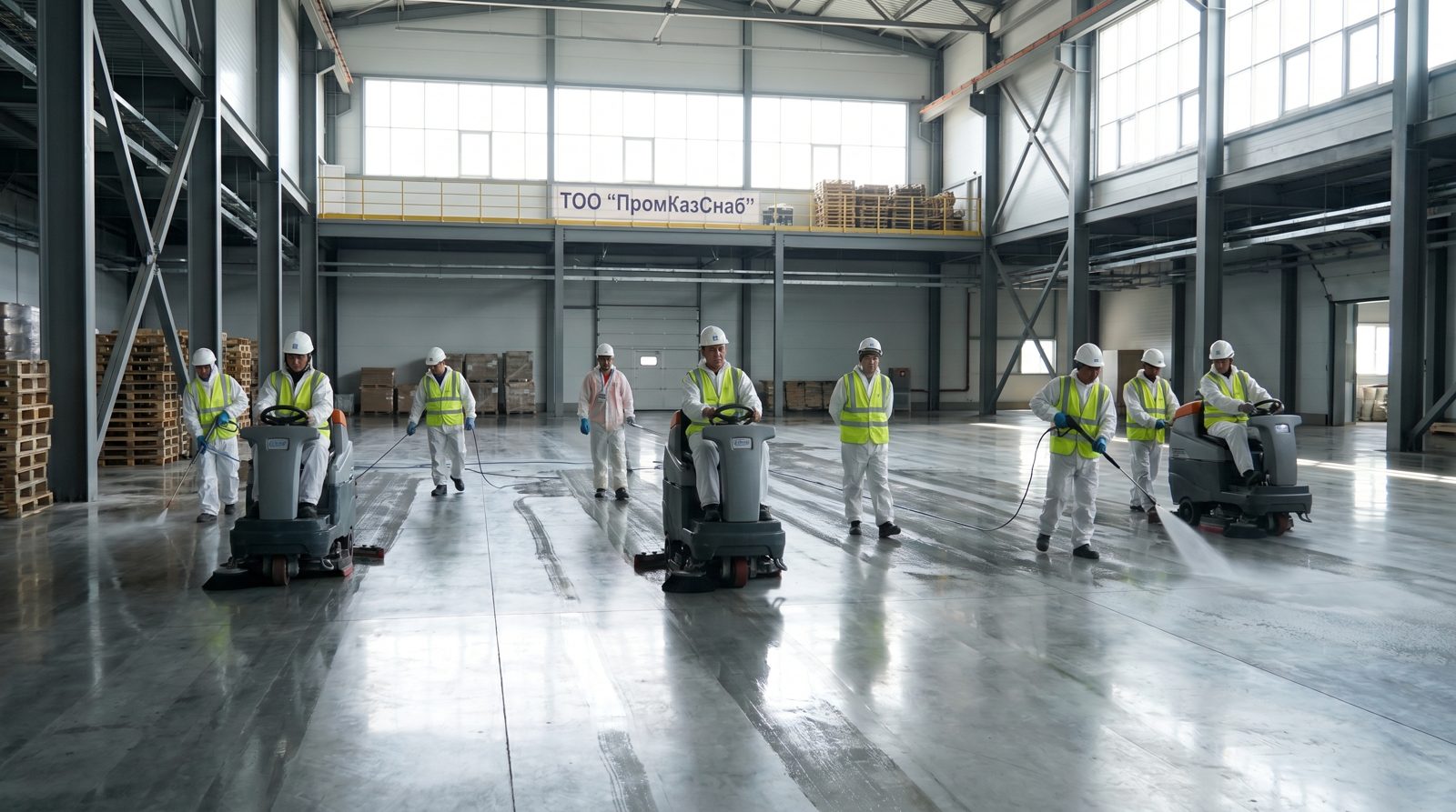 Industrial cleaning team at Kanagat Tagam
